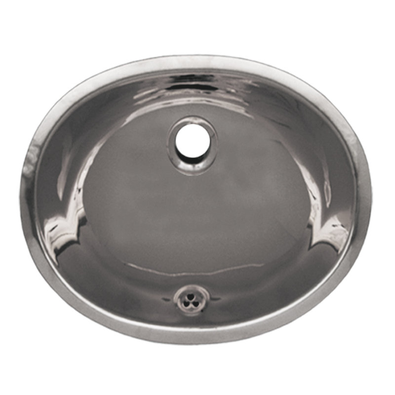 Whitehaus Collection Decorative Metal Oval Undermount Bathroom Sink